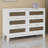 6 Drawer Wooden Dresser Featuring Rustic Farmhouse Design and Metal Handles