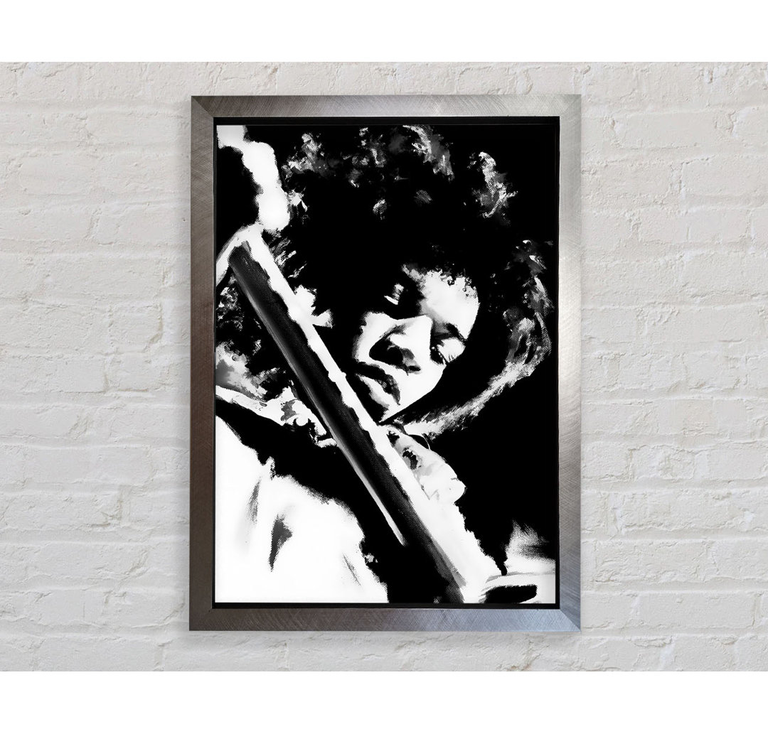 Jimi Hendrix Gitarrenlegende - Einzelne Bilderrahmen Kunstdrucke