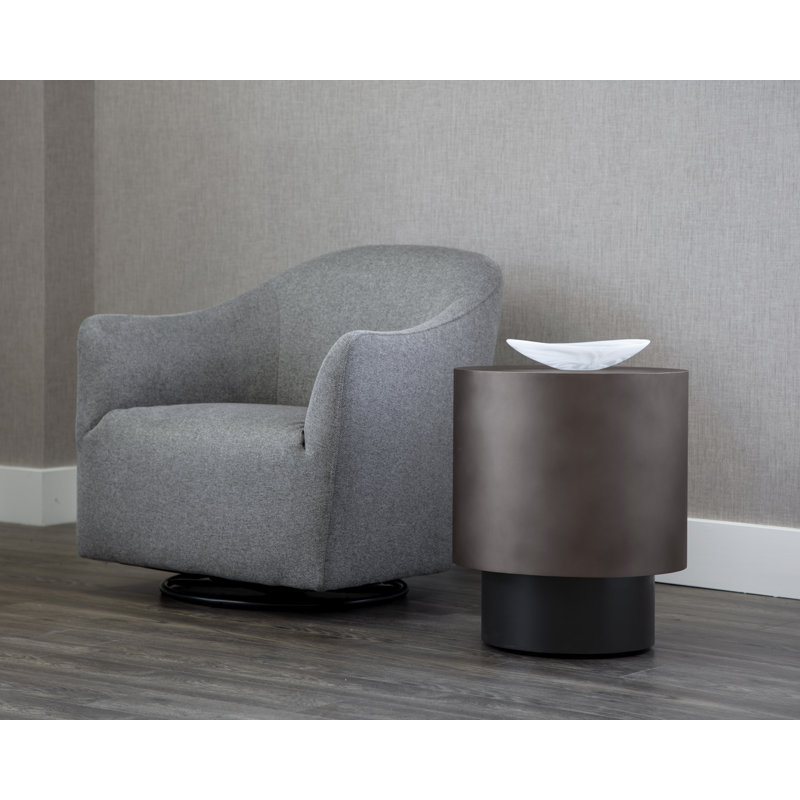 Bernaby End Table, Gunmetal/Black
