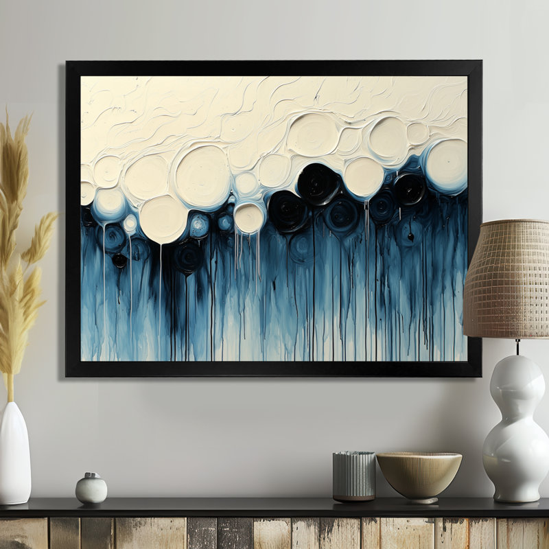 Whisnant Drip Peinture Aqua, Reproduction encadrée d'une seule photo, Noir, H 12 po x l 20 po
