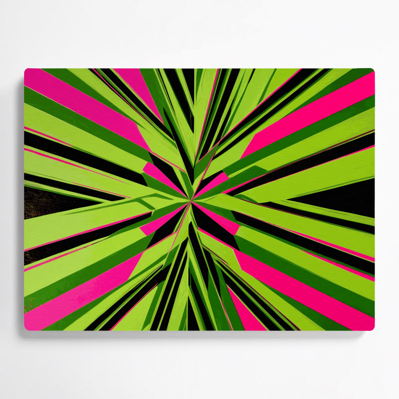 Hard Edge 82, art mural en métal vert, H 11 po x l 14 po