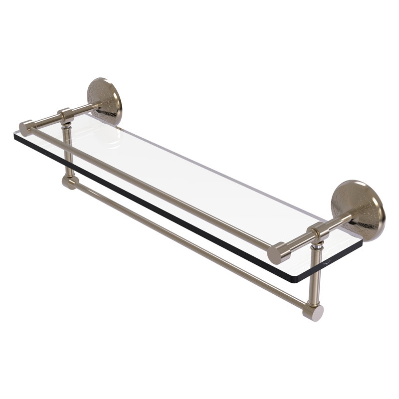 Tilney Bracket Shelf with Towel Bar, Antique Pewter, 5'' H X 22'' W X 5.5'' D