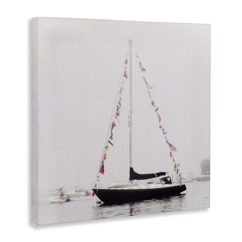 «Sail Sail Flags in Harbor», art mural sur toile par Graffi *ee Studios, H 30 po x l 30 po
