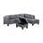 104.5" Upholstered Sofa,Chaise & Ottoman