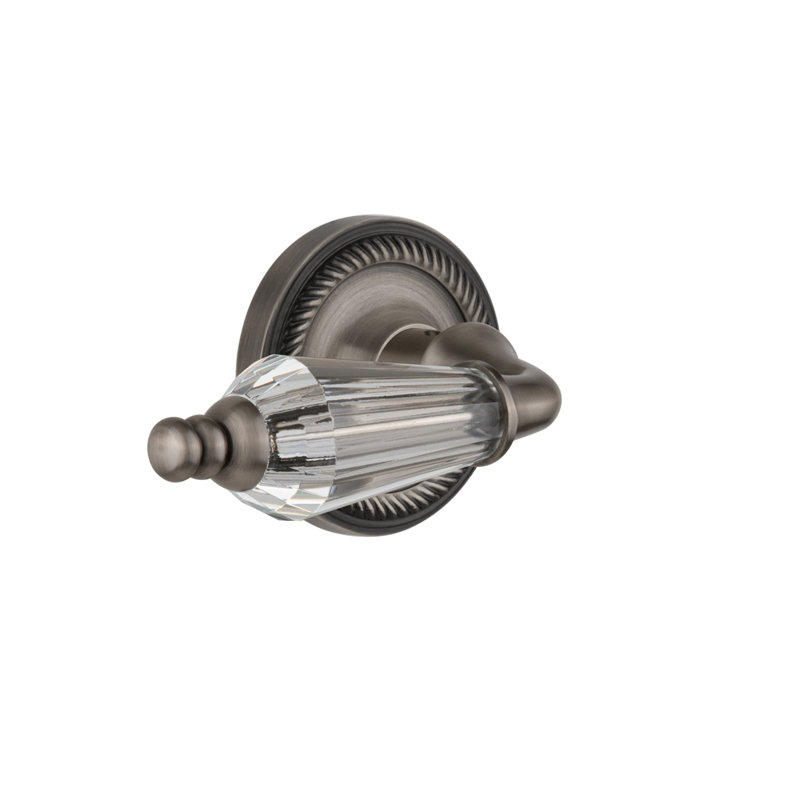 Nostalgic Warehouse Rope Rosette Privacy (Bed & Bath) with Parlour Lever, Antique Pewter, 2.75"