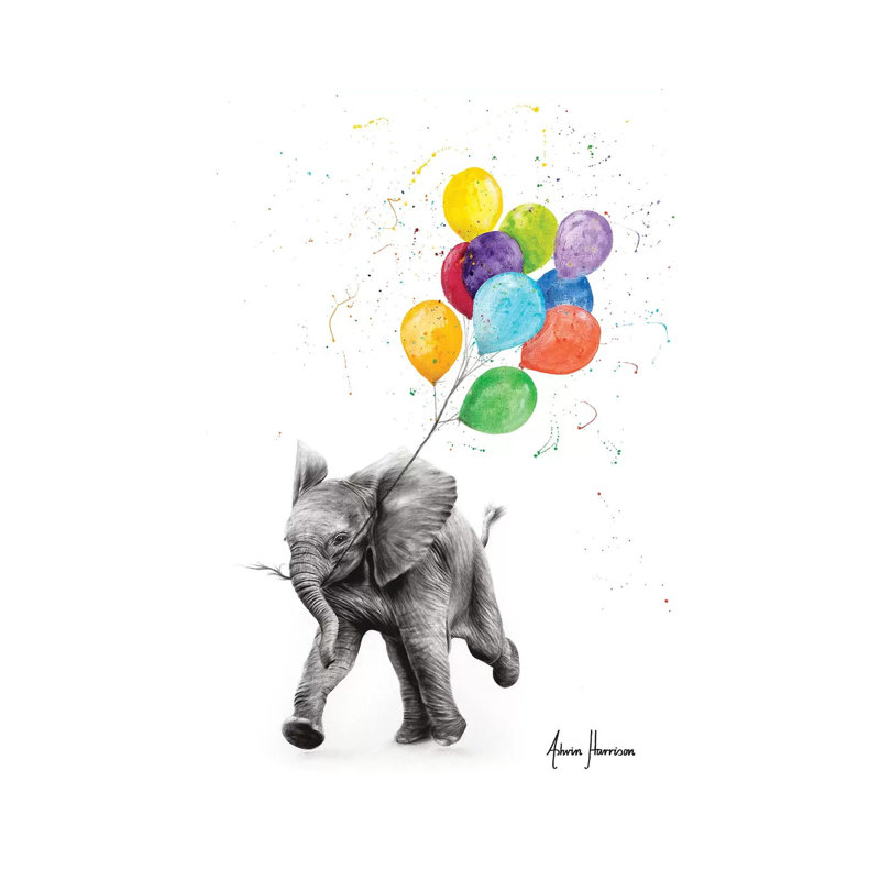 Elephant Freedom by Ashvin Harrison - Print on Canvas, 66.04 cm H x 45.72 cm W x 1.91 cm D, Wrapped Canvas