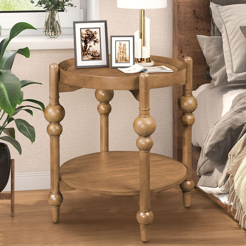 Table d'appoint 25 po, Naturel antique