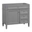 Solution de rangement moderne pour salle de bain, 2 tiroirs et un tiroir basculant, bois massif, gris, pour meuble-lavabo Essentials 36'', cadre en bois, fiable