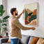 Layered Hills in Rust Scandinavian - Wrapped Canvas-777136832-777136847