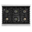 ZLINE Autograph 36 in. Paramount Gas Range with 6 DuoPro Burners w/ Black Door & Gold Accents-1098878086-1098878091