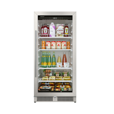 EdgeStar VBM91SS 24 Inch Wide 9.53 Cu. Ft. Commercial Beverage Merchandiser With Temperature Alarm and Reversible Door