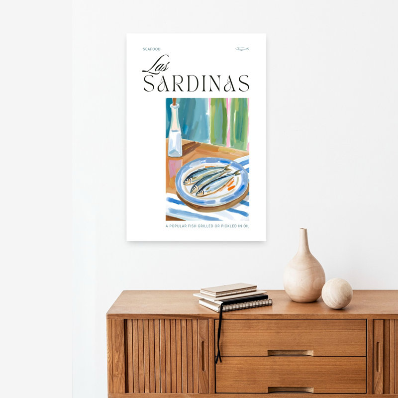 Art méditerranéen contemporain de poisson, H 24 po x l 16 po