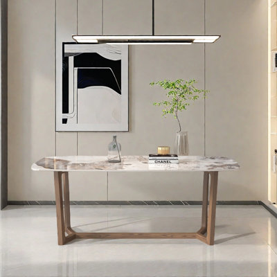 Modern rock plate dining table - compact and safe