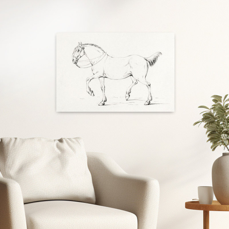 Cheval pas à pas classique rétro, art mural rétro, H 24 po x l 16 po