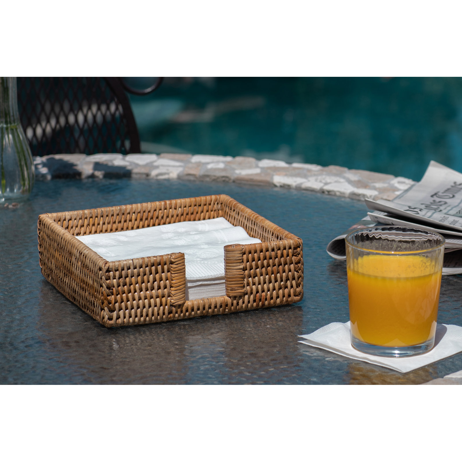 Camden Luncheon Napkin Holder, Honey Brown