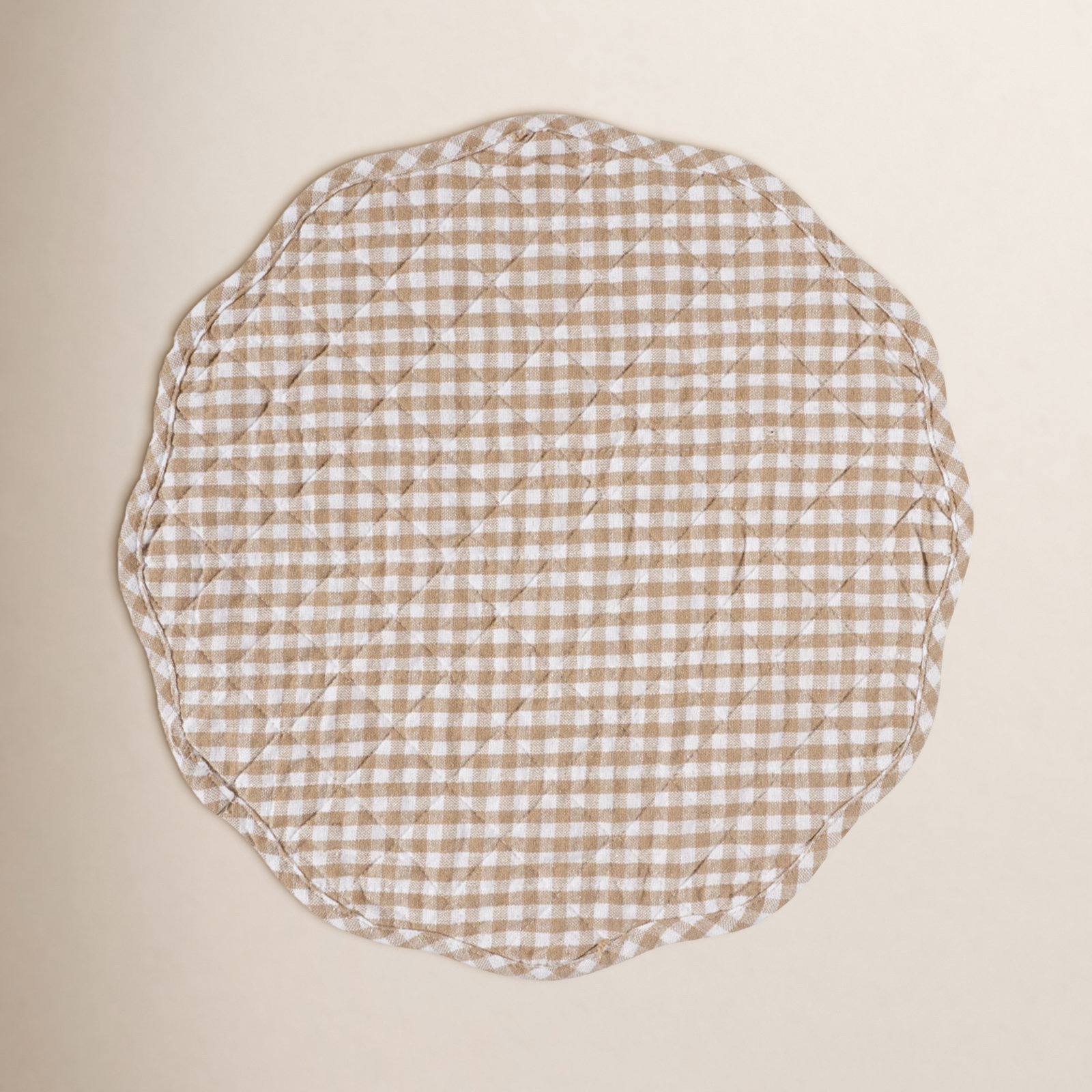 Set of 4 Farmhouse Quilt Placemats, Natural