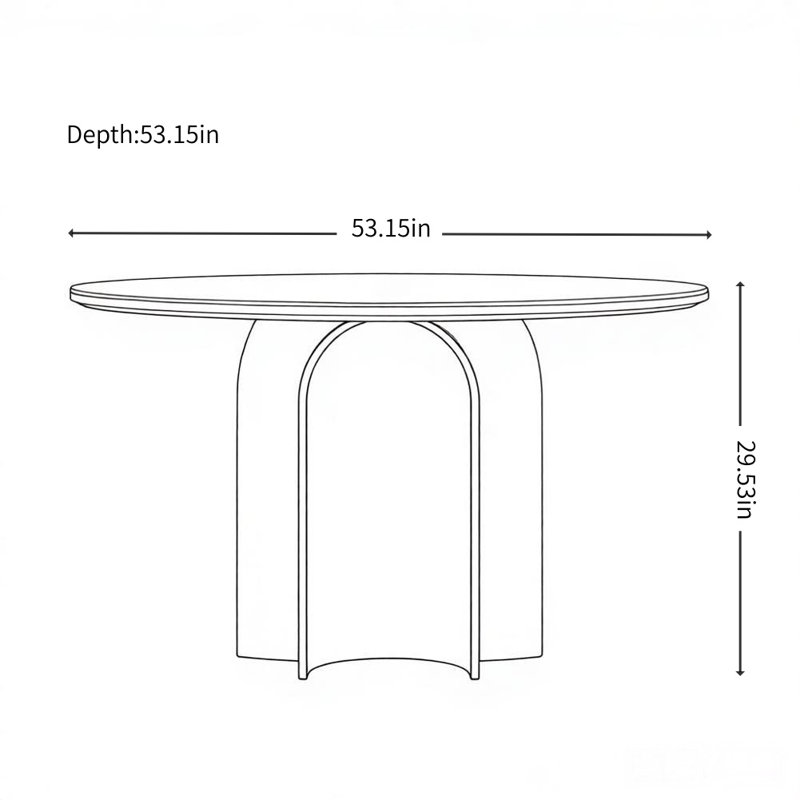 Simple and Retro Designed Black Dining Table