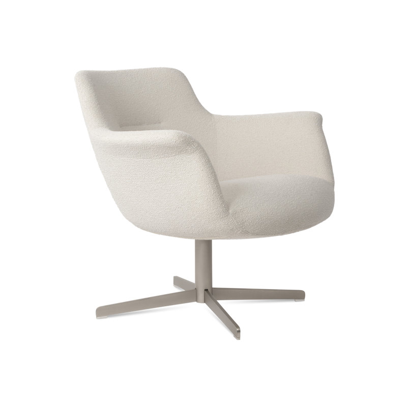 Fauteuil pivotant 4 étoiles Bottega, Polyester blanc cassé