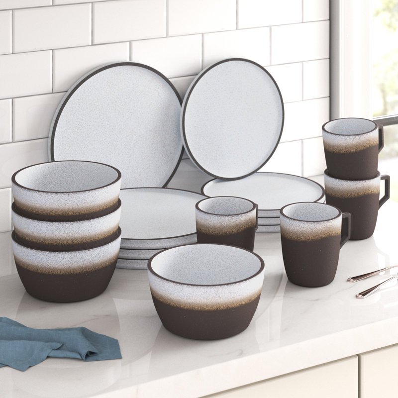 Stone Lain Vince 16-Piece Dinnerware Set Stoneware, Gray