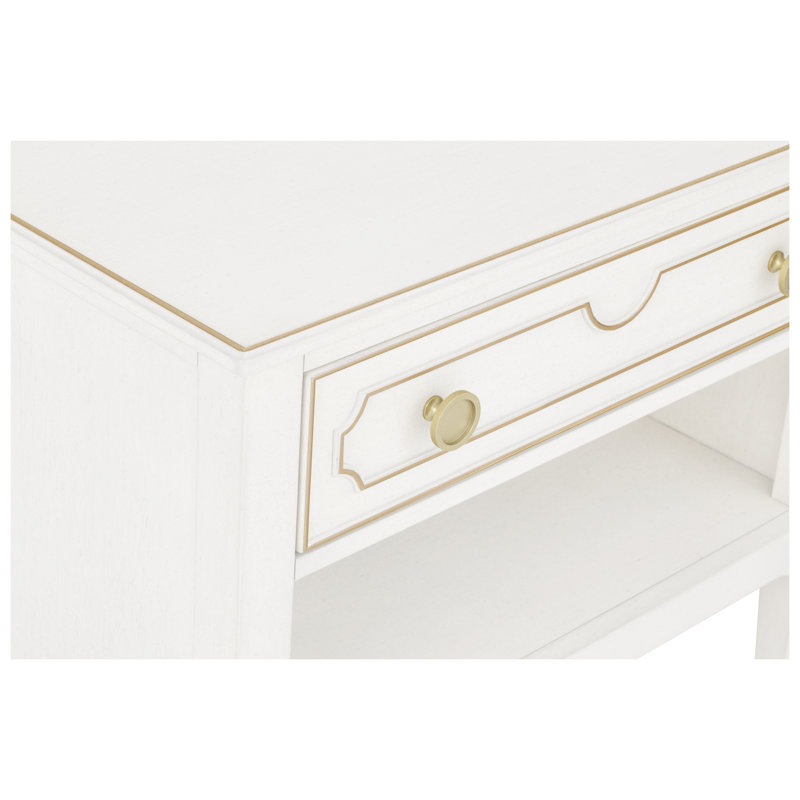 1 32'' W Nightstand, Linen/Antique Gold