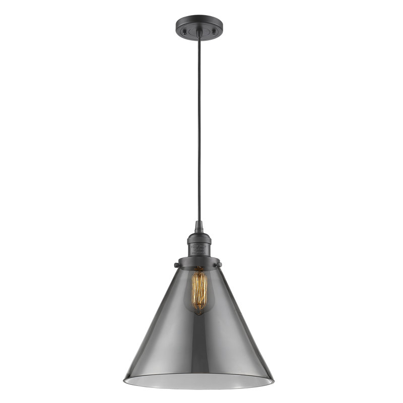 Villa San Michele 1 - Light Single Pendant, Oil Rubbed Bronze, Plated Smoke, 14.13" H x 12" W x 12" D