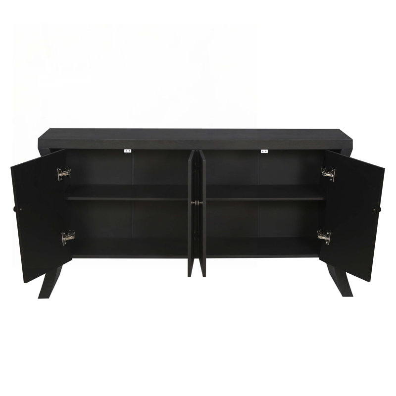 Console 59 po avec 4 portes, Noir, noir, noir, noir