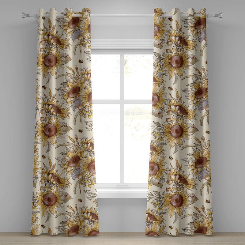 Rideau à œillets à motif floral 50 po x 72 po Red Bloom, L 50 po x L 108 po
