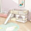 Lit mezzanine simple bas avec escalier de rangement, glissade et éclairage multicolore-934843604