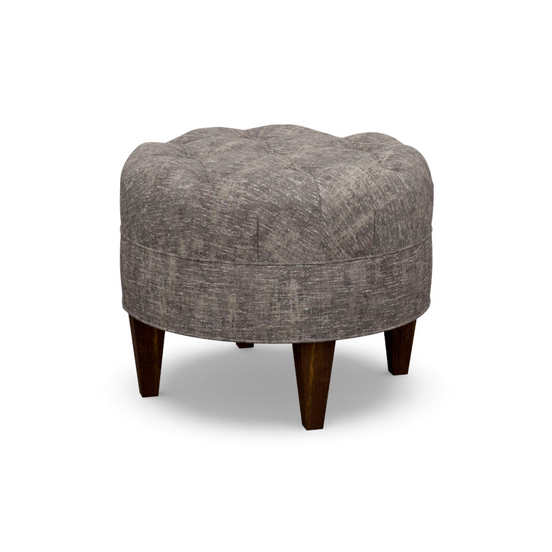 Round Tufted Ottoman, 7064-88, Walnut