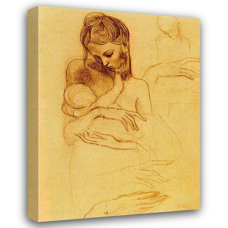 Mère et enfant, H 18 po x l 13 po