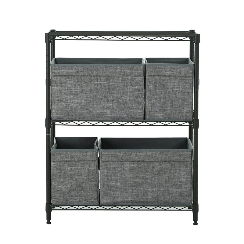 Étagère 3 niveaux Jayly, H 31,5 po x l 25,6 po x P 11,8 po, Noir