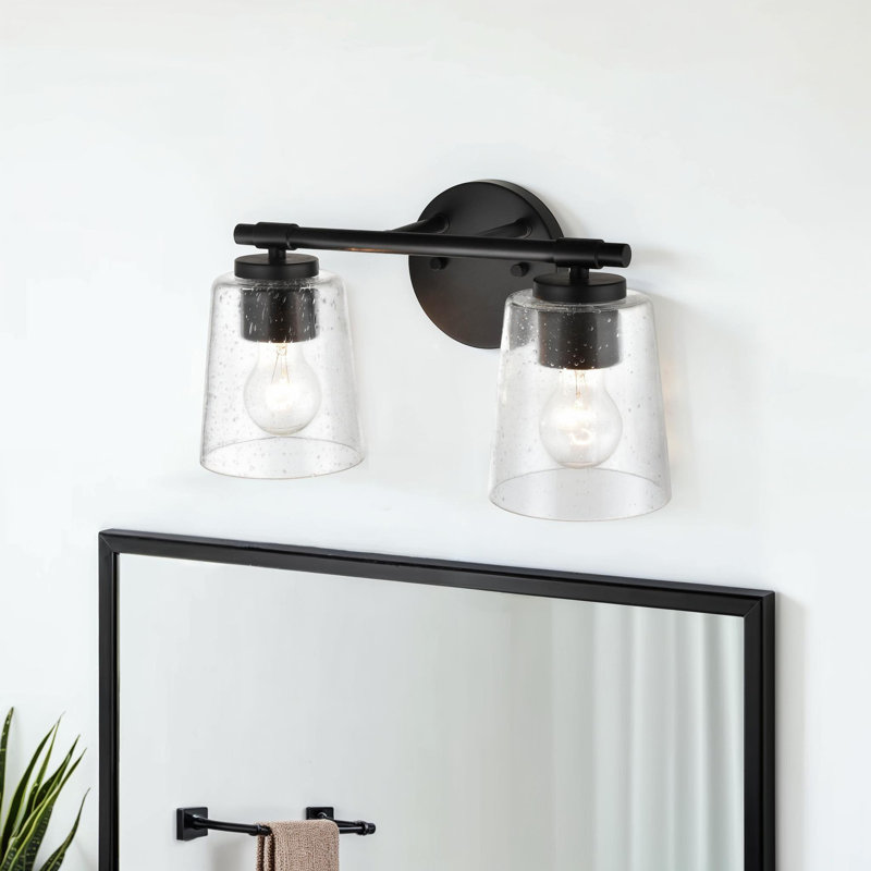 Éclairage de salle de bain à intensité variable 2 lumières Reita Anabelle, Noir mat