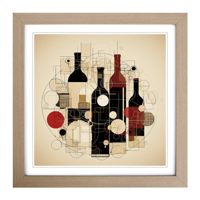 Wine Constructivism - Single Picture Frame Print on Wood