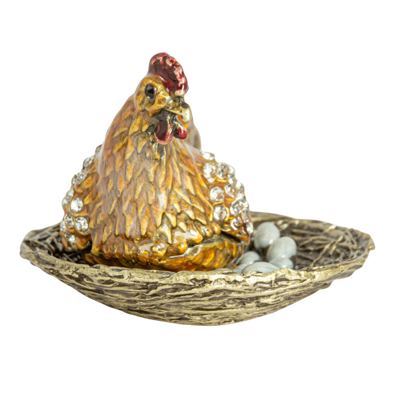 Jeweled Hen Trinket Box