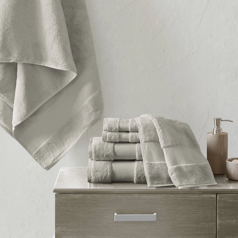 Ensemble de serviettes surdimensionnées 100% coton Turkish, Gris, Ensemble de serviettes 6 pièces