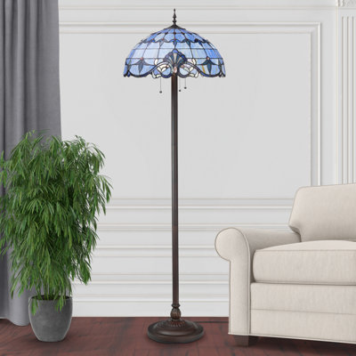 Lampe sur pied en vitrail Tiffany H 64 po Modesti