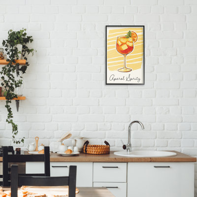 «Aperol Spirz» et giclée à rayures jaunes, design par Heidi Kuntz