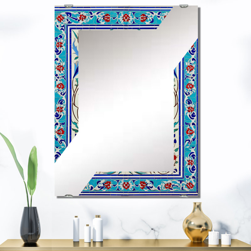 Grand miroir mural marocain à carreaux bleus III - MIR134509, 40 po x 30 po