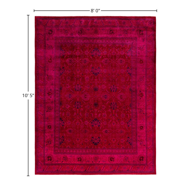 Overdyed One-of-a-Kind 8' 0" x 10' 5" Hand Knotted Area Rug