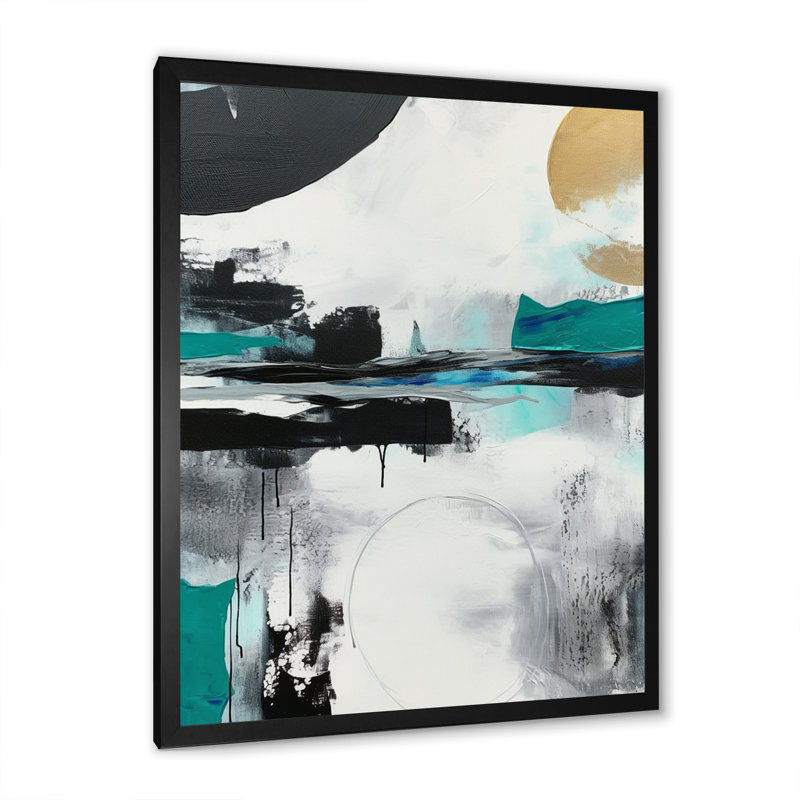 Exploring Boho Simplicity I - Abstract Canvas Wall Art, Black Picture Framed Canvas, 40" H x 30" W x 1.5" D