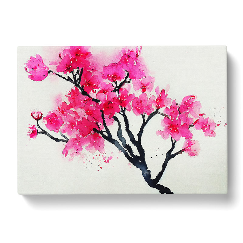 Cherry Blossom Flowers Vol.4 - Wrapped Canvas Painting, 40cm H x 60cm W x 3cm D