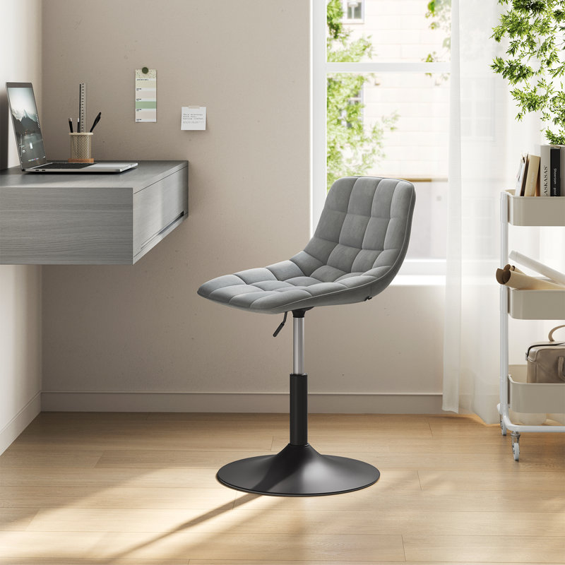 Tarquin Swivel Upholstered Adjustable Height Counter Stool, Light Grey