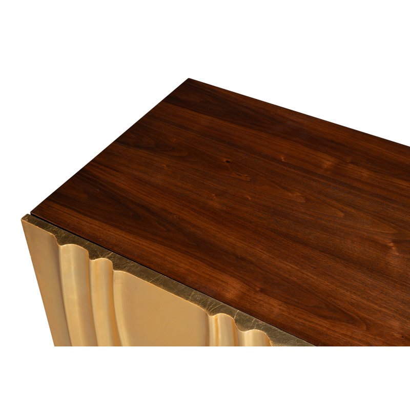 Capriole 86'' W Solid Wood, Brown/Gold