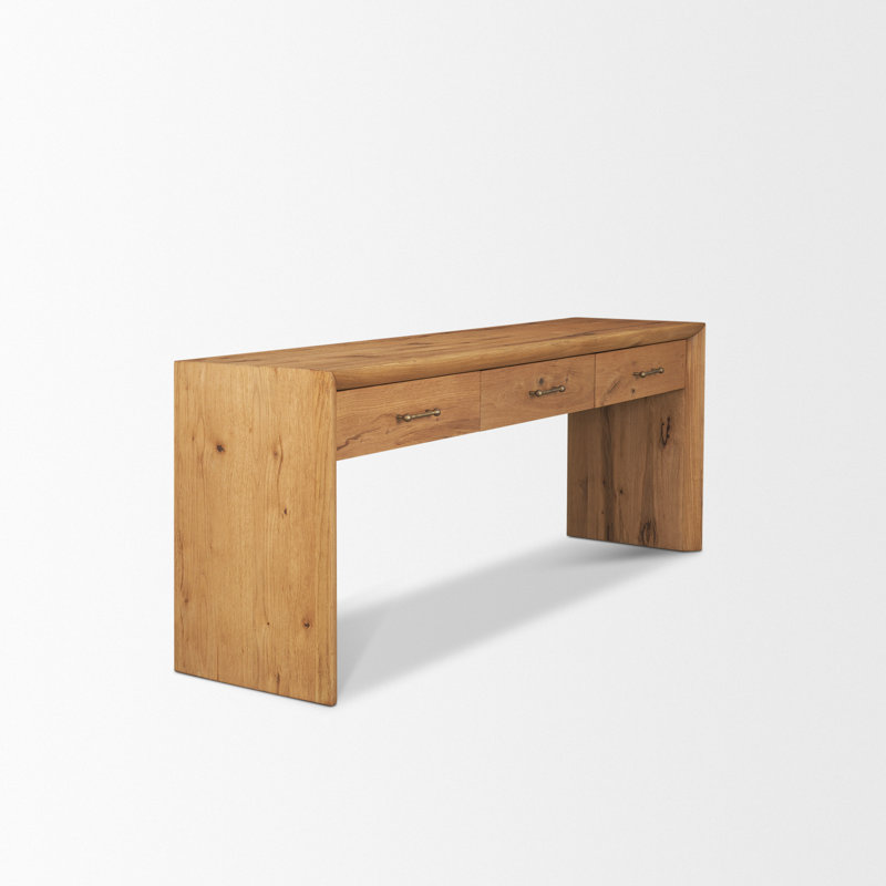 Console en bois de chêne 72 po Belford, Marron clair