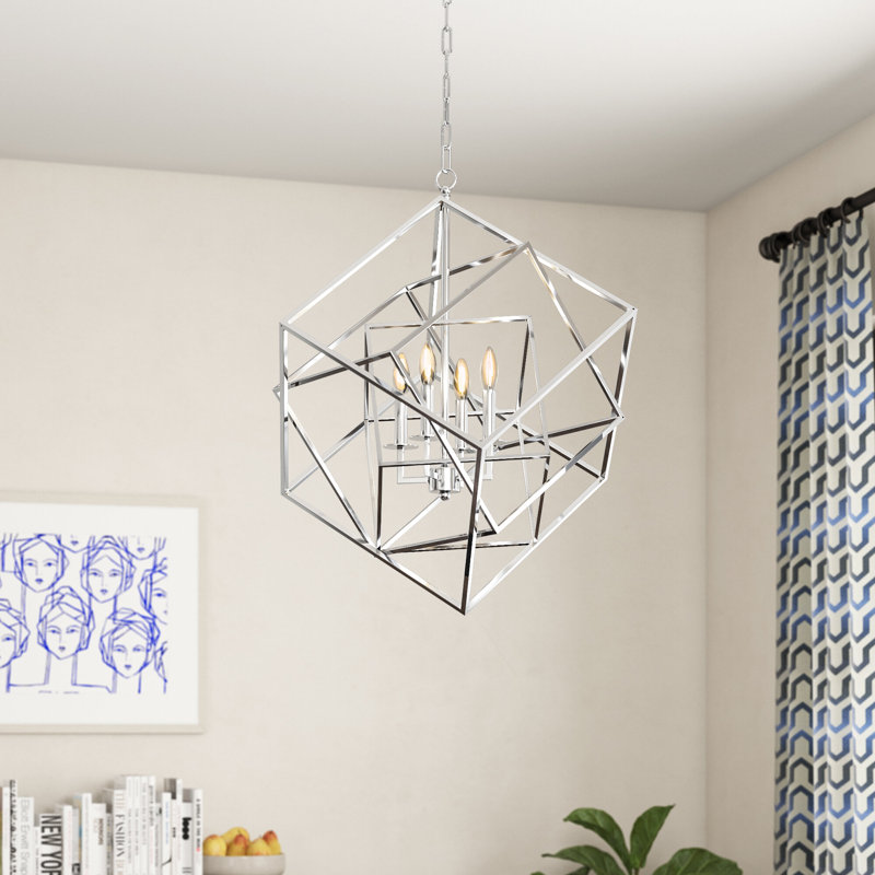 Ellenboro 4 - Light Dimmable Chandelier, Chrome