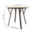 Table de salle à manger ronde 36,06 po, pieds en métal noir, plateau brun, look moderne pour 2 à 4 personnes de 36,06 po