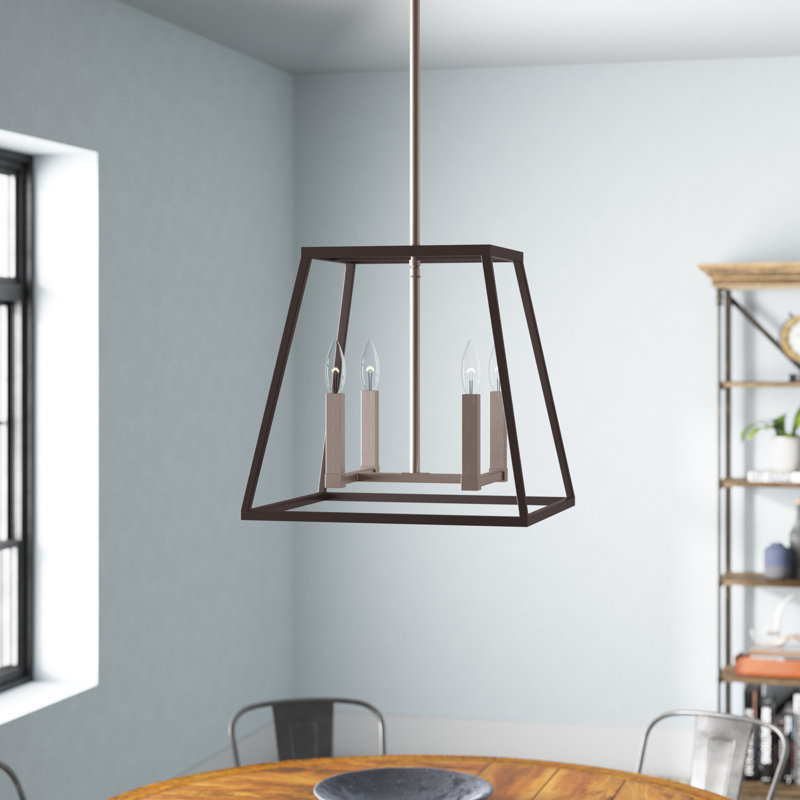Lustre géométrique 4 lumières Burley Oak, L 18 po