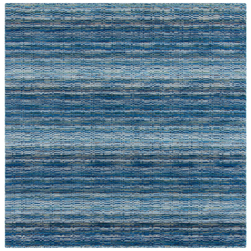 Hossain Hand Loomed Wool Abstract Rug, Square 6'