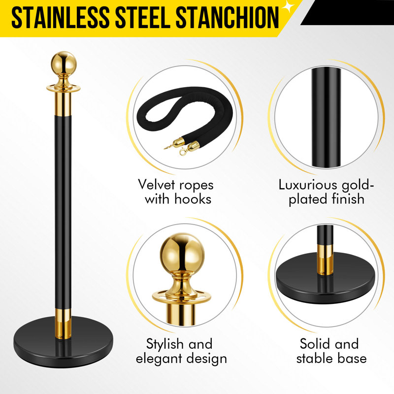 Iron, Steel Stanchion, 20.5 cm H x 34 cm W x 82 cm D
