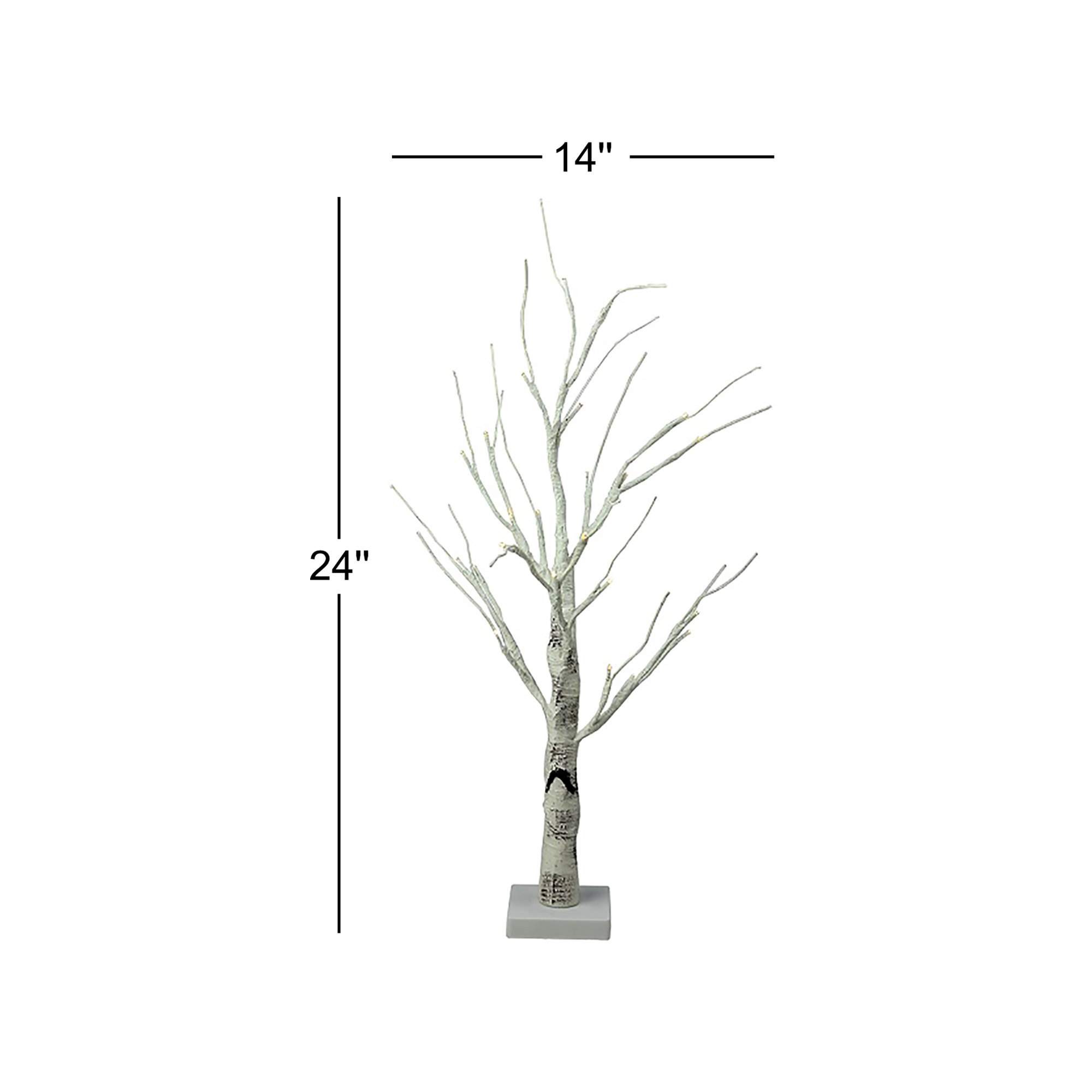 24" Lighted Christmas Twig Tree Outdoor Decoration - Warm White LED Lights